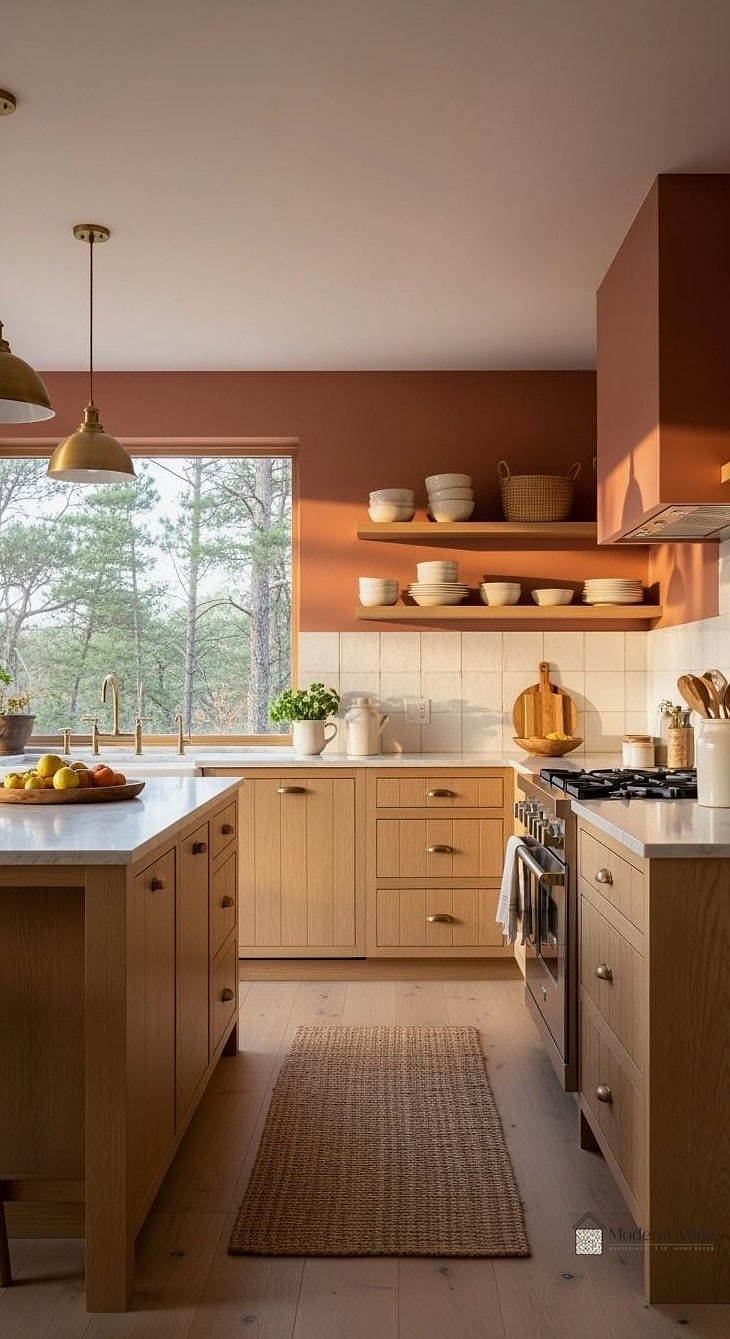 Muted Terracotta or Clay Accents