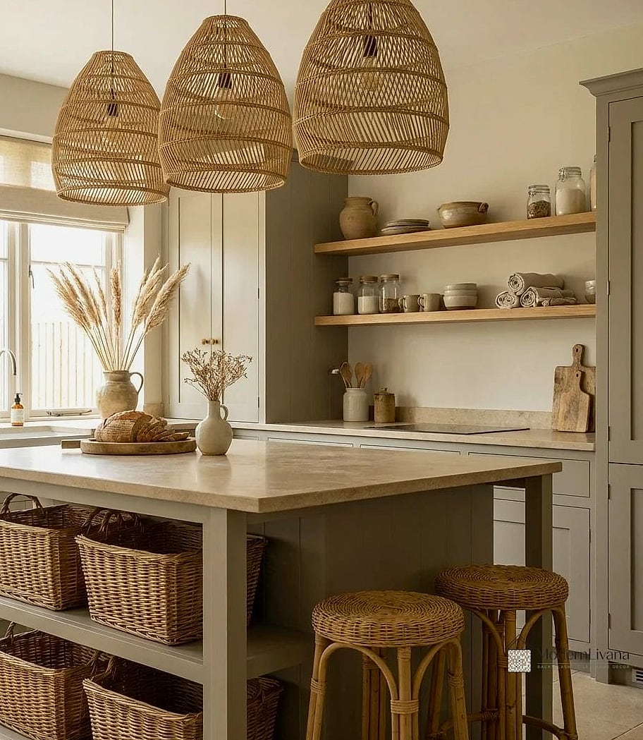 Natural Rattan and Wicker Accents