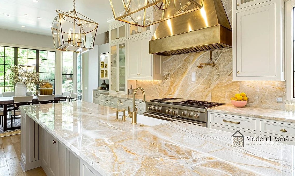 Natural Stone Countertops with Dramatic Veining