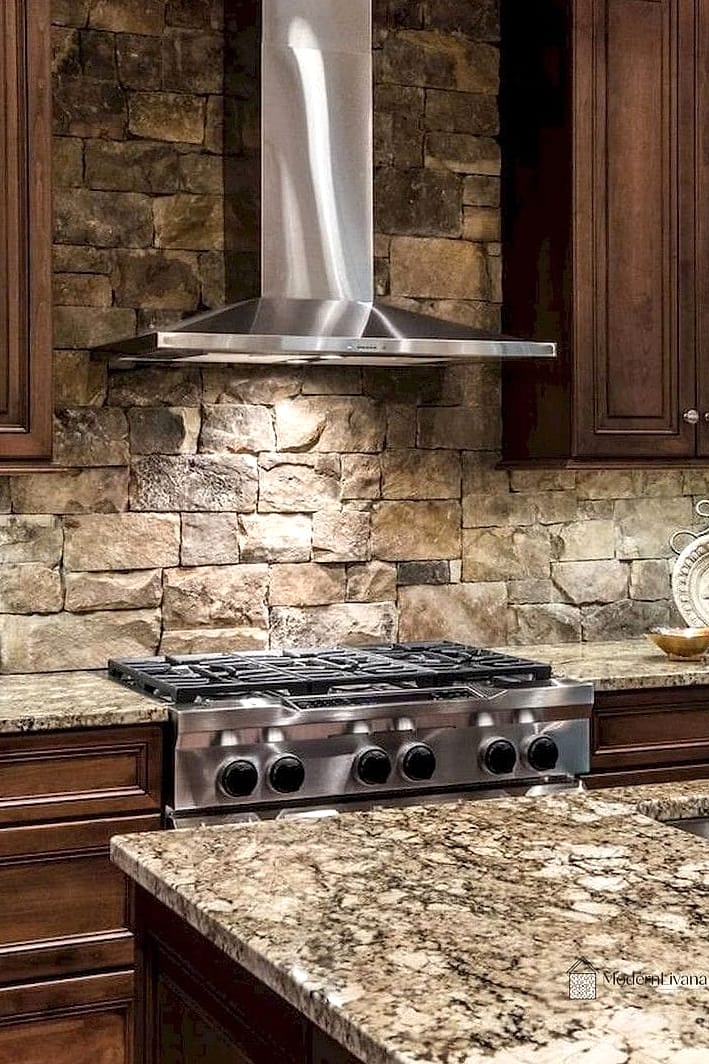 Natural Stone Backsplash for Texture