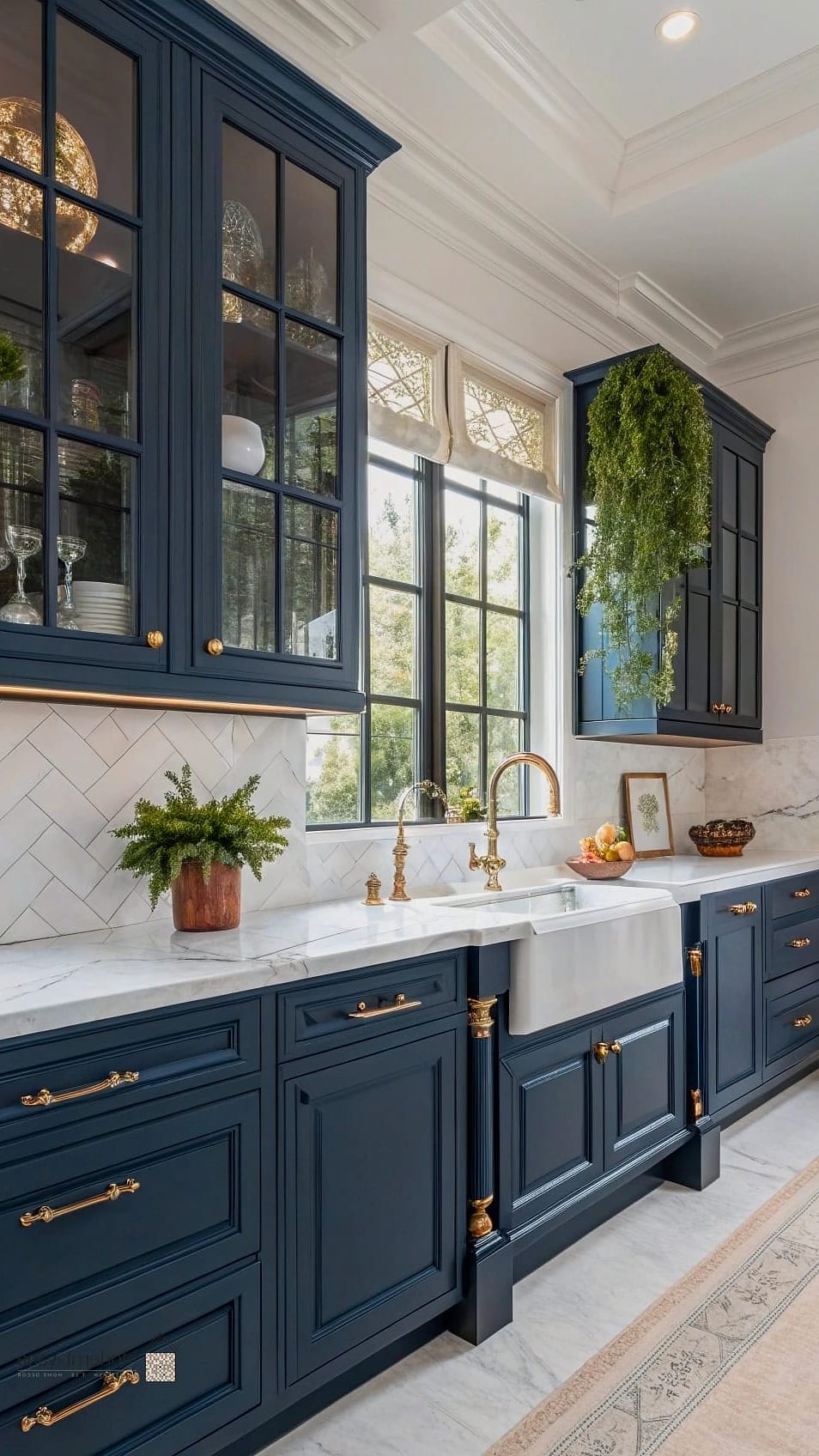 Navy Blue Raised Panel Kitchens