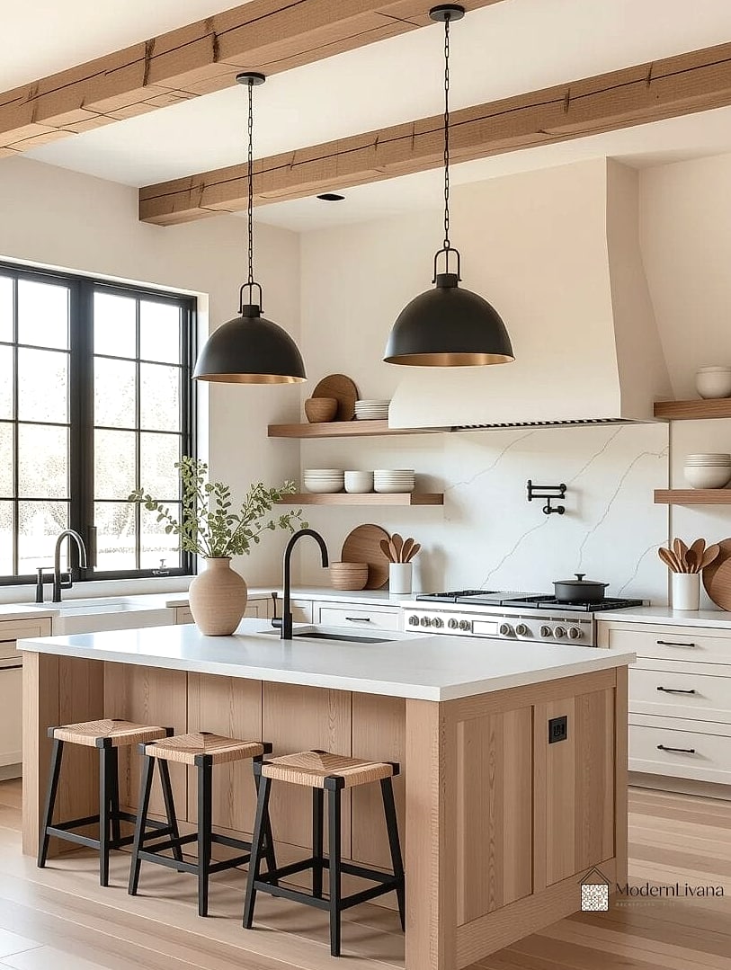 Neutral Color Palette with Wood Accents