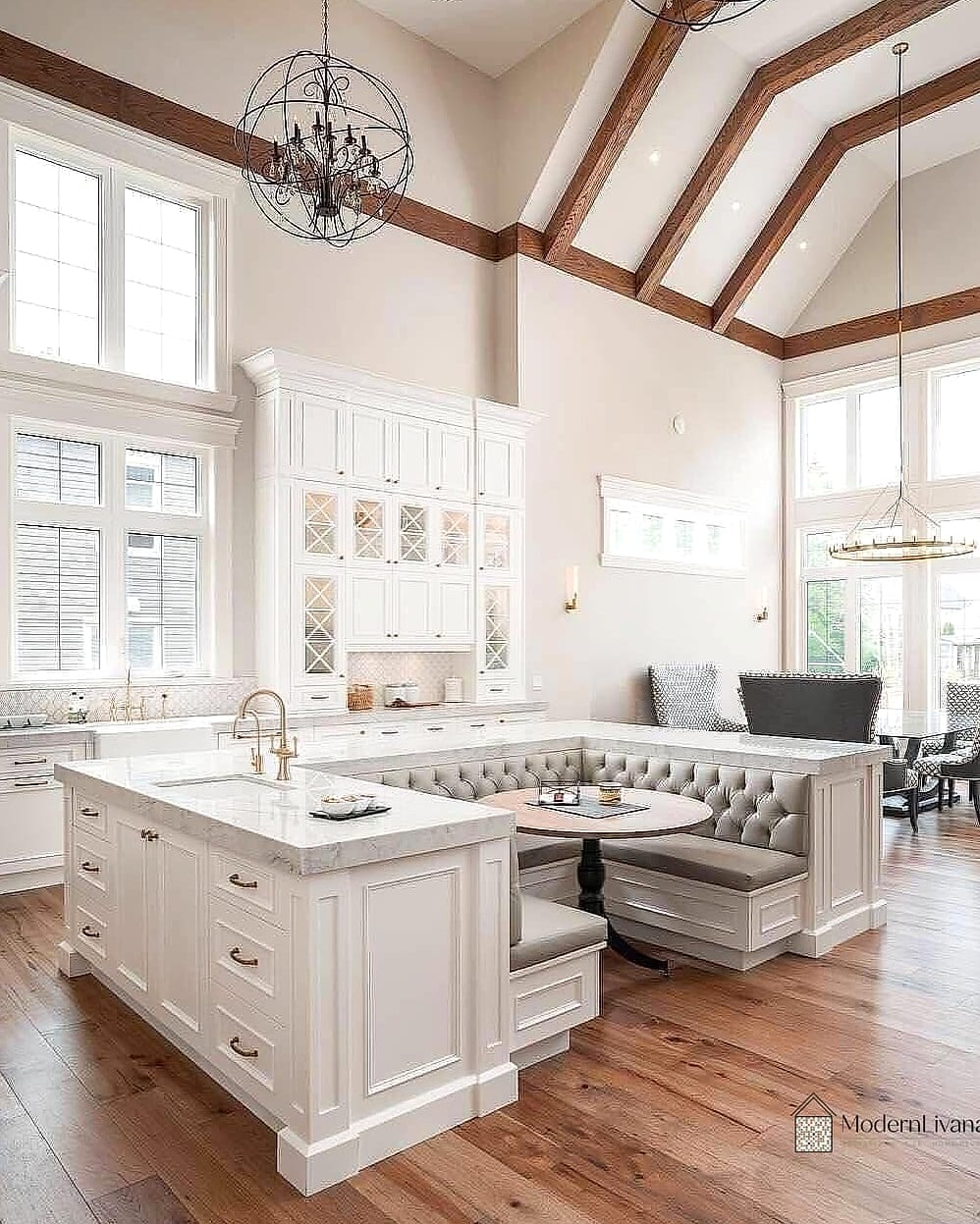 Nook Built Into a Kitchen Island