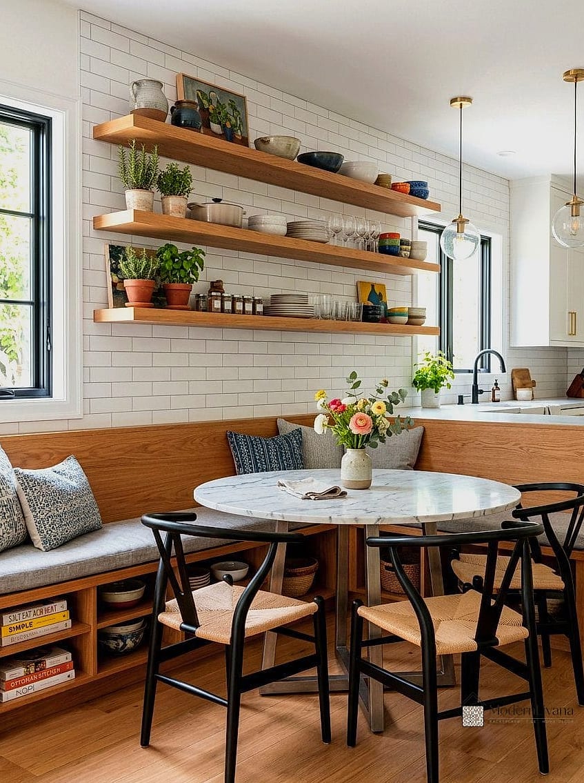 Nook with Open Shelving Nearby