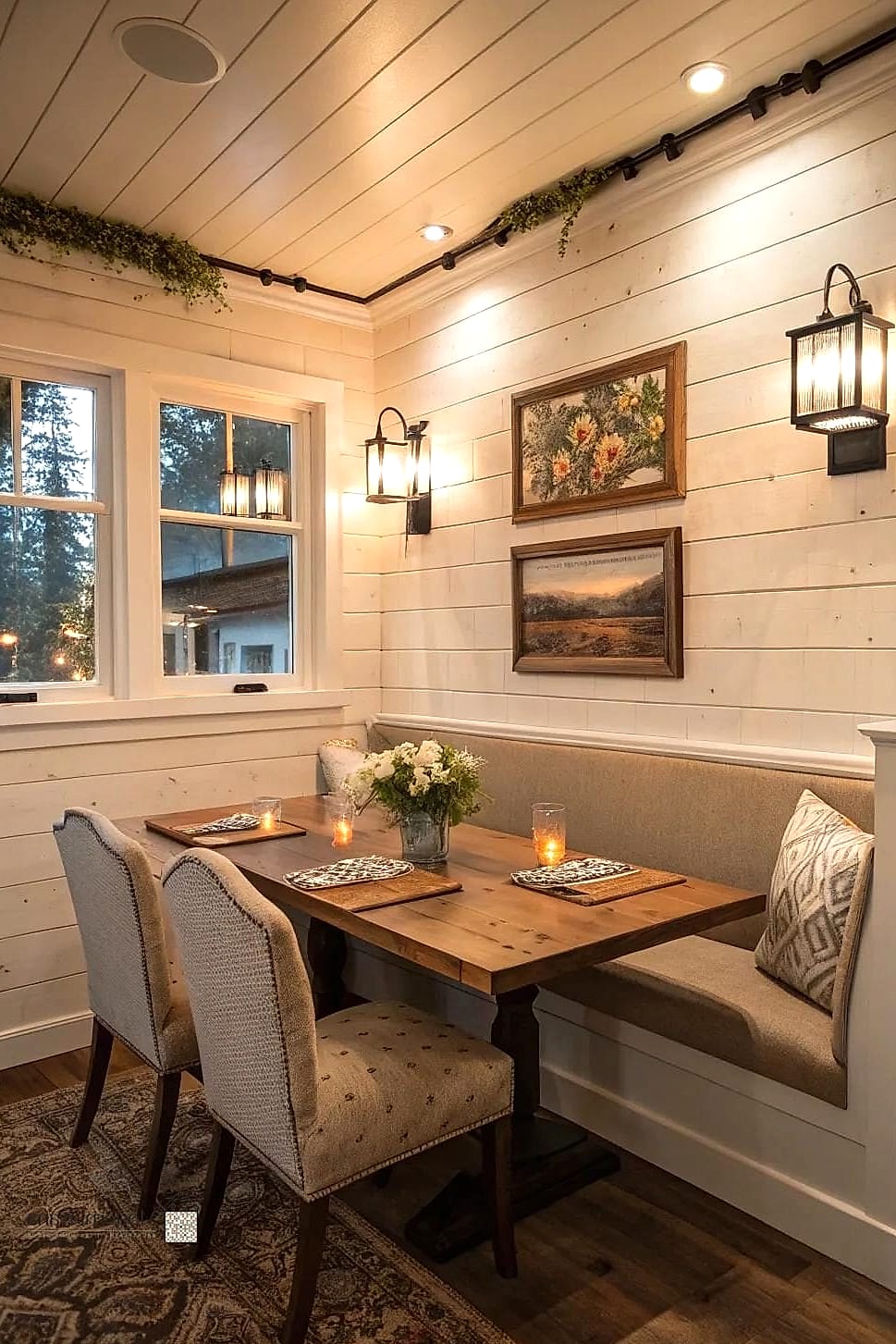 Nook with Wainscoting or Board-and-Batten Walls