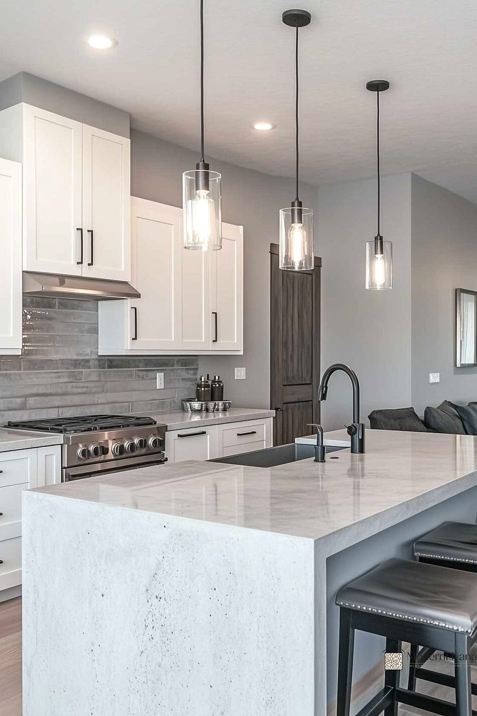 28 Off White Kitchen Ideas You Haven't Seen Before 20 Off White Cabinets with a Concrete Countertop