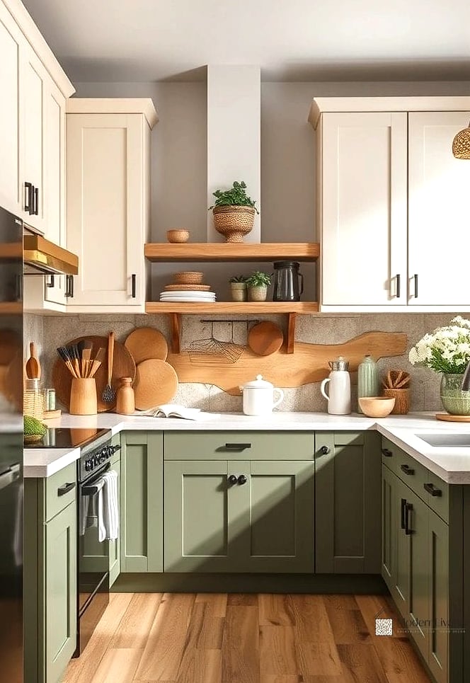 Olive Green and Black Combination