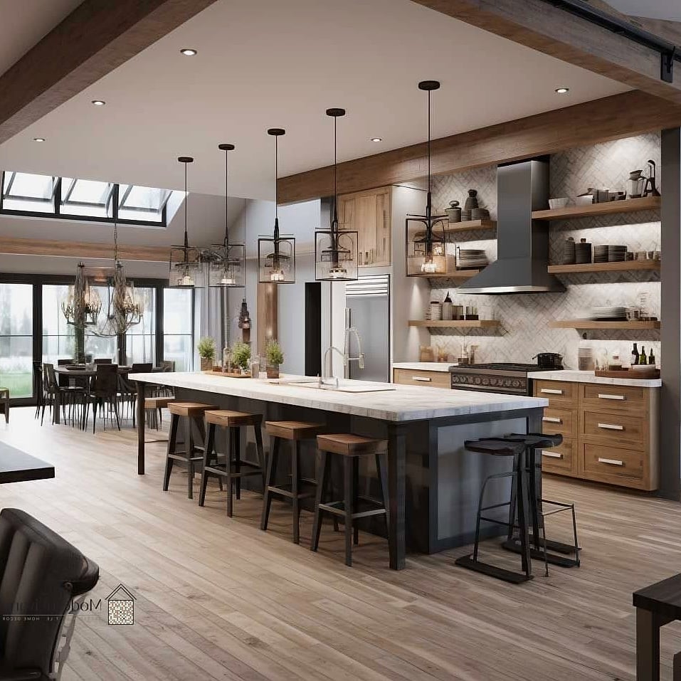 An Open Kitchen With a Dedicated Beverage Wall