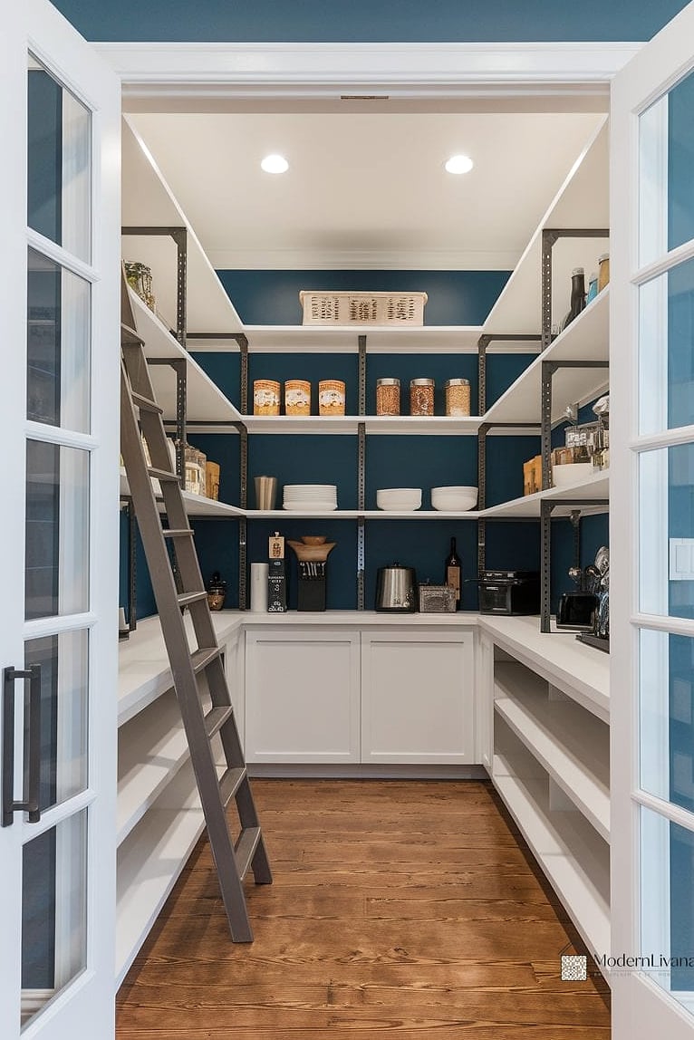 Open Pantry with Matching Containers