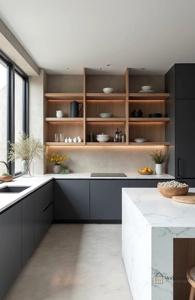 Open Shelving with Curated Displays