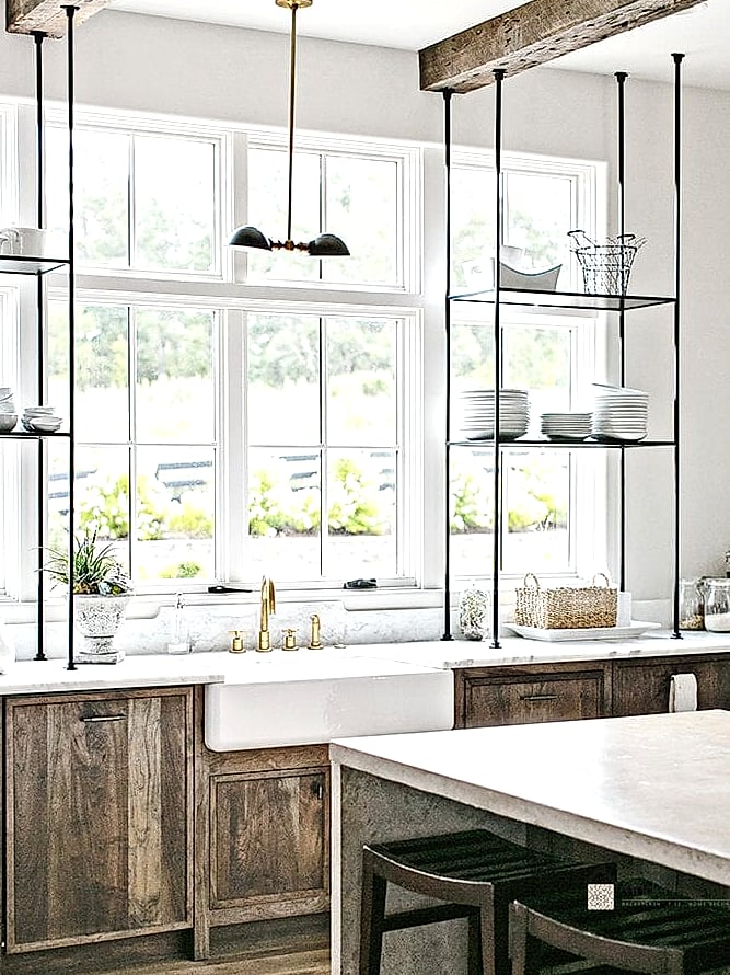 21 Kitchen Window Ideas Worth Stealing From Interior Designers 2 Open Shelving Flanking the Window