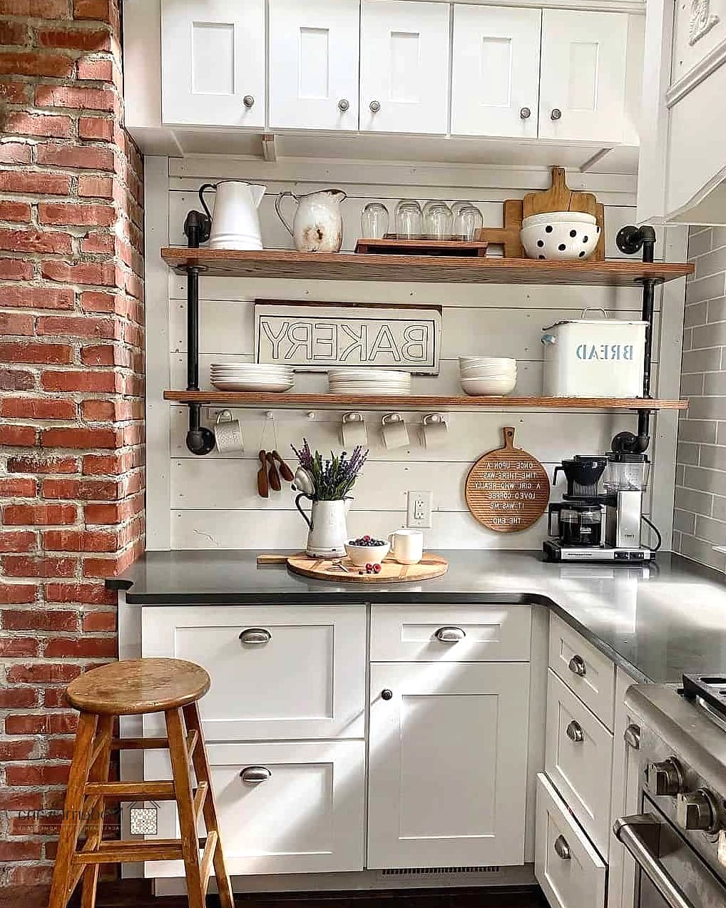 23 Very Small Kitchen Ideas to Show Your Contractor 3 Open Shelving Instead of Upper Cabinets