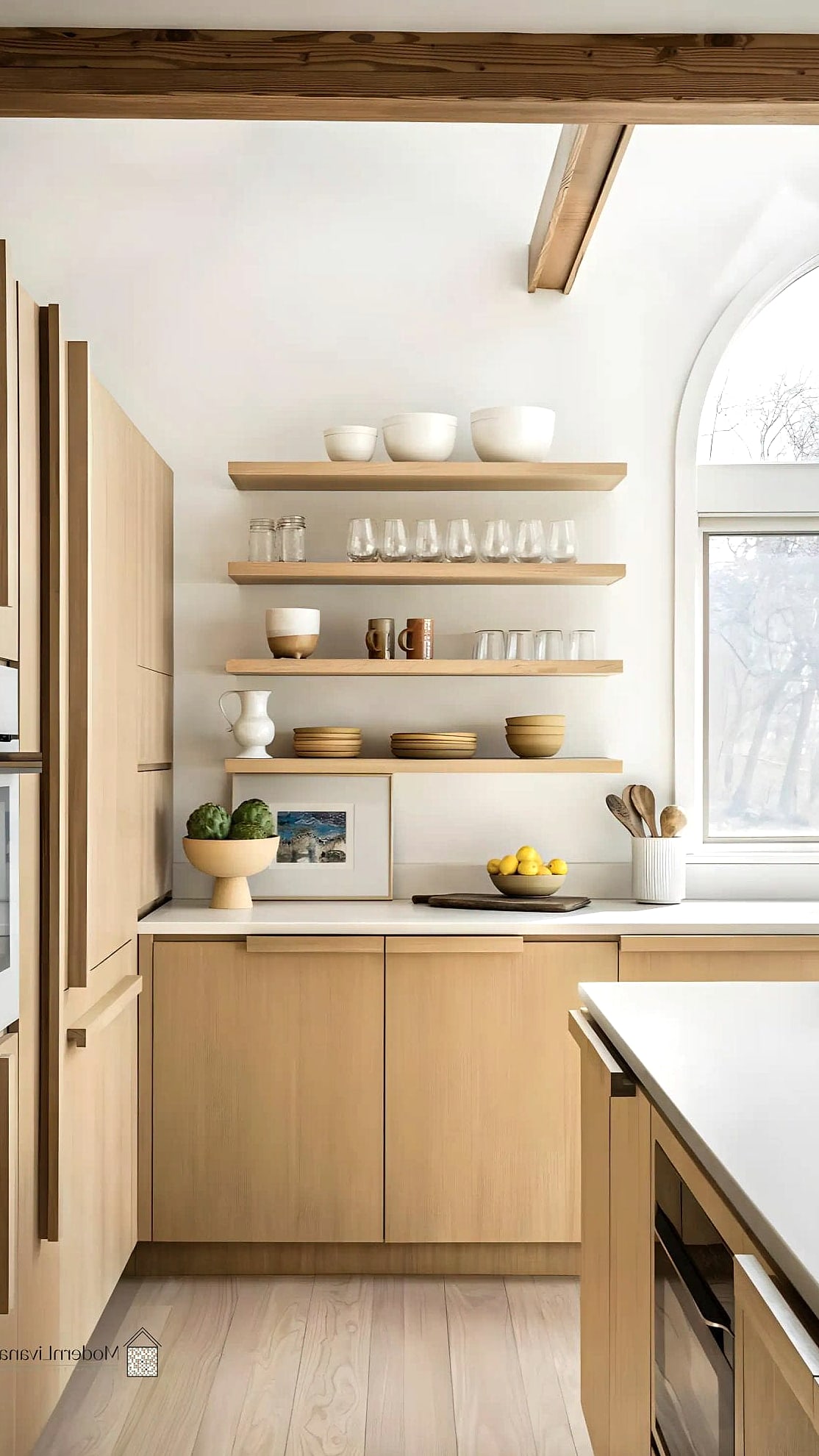 Open Shelving Instead of Upper Cabinets