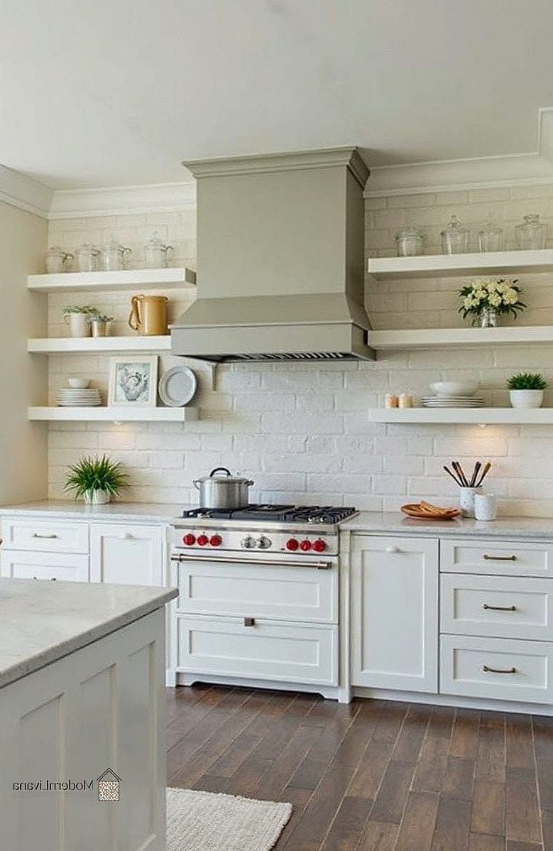 Open Shelving in Place of Upper Cabinets