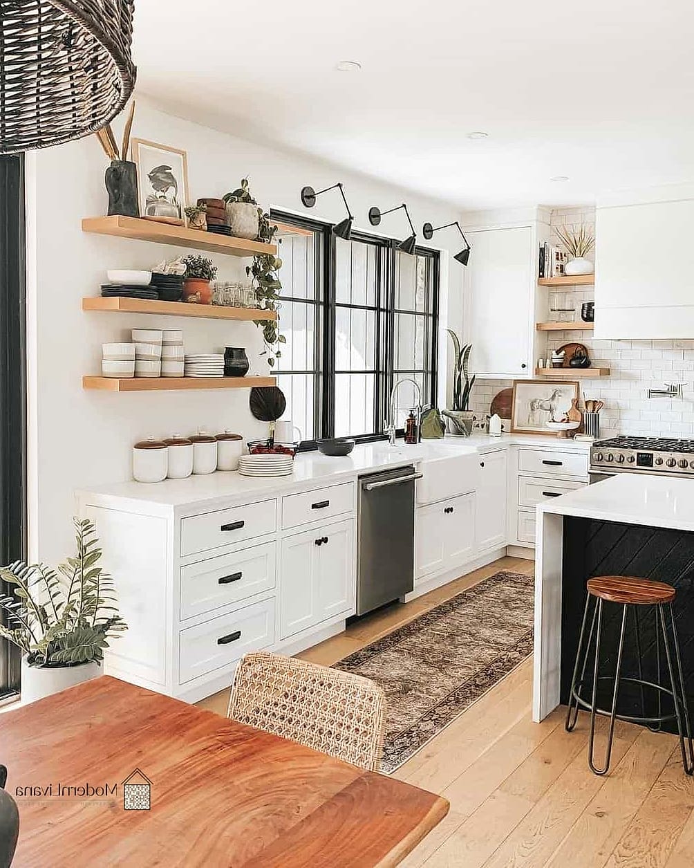 10 Modern White Kitchen Ideas You'll Want to Save Right Now 8 Open Shelving with Curated Styling