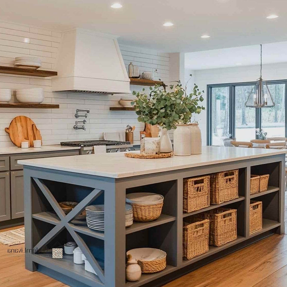 27 Kitchen Island Ideas That Designers Keep Coming Back To 5 Open Shelving on One End