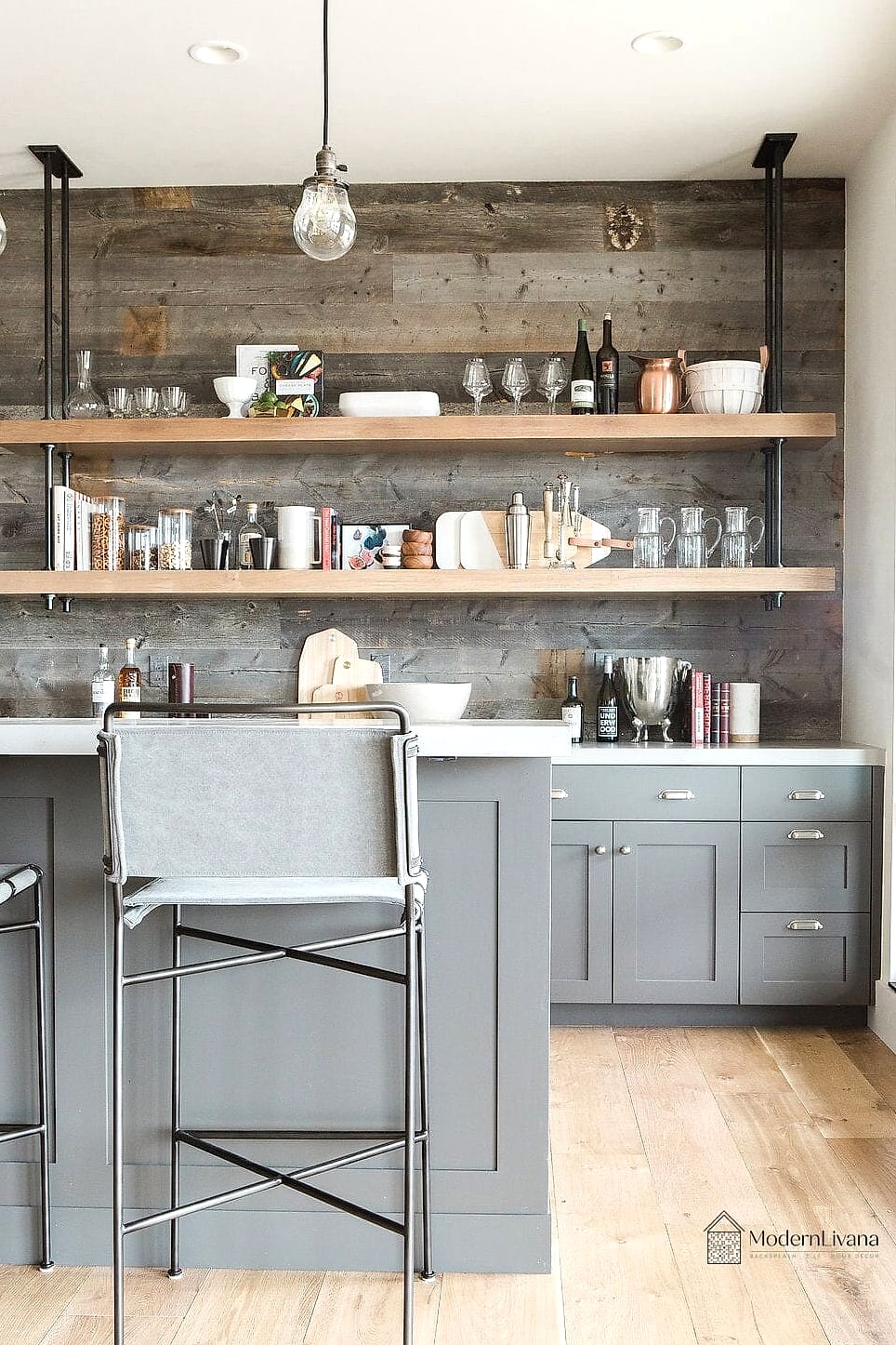 Open Shelving Instead of Upper Cabinets