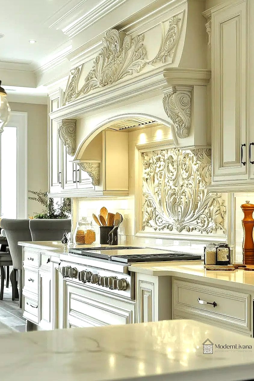 Ornate Cast Iron Range Hood