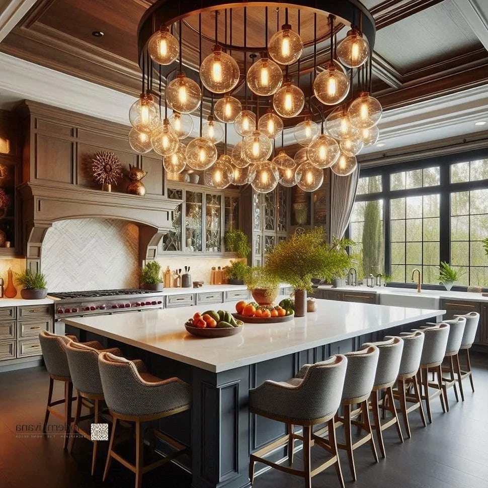 Oversized Kitchen Island with Seating