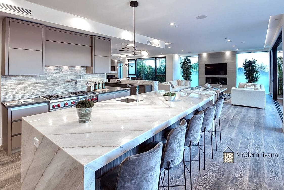 22 Luxury Modern Kitchen Ideas That Prove This Trend Is Here to Stay 11 Oversized Kitchen Islands With Seating