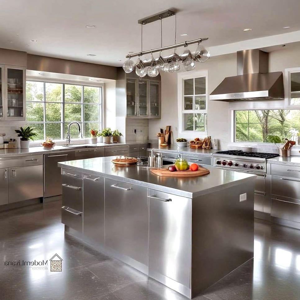 26 Kitchen with Stainless Steel Appliances Cool Ideas You Haven't Seen Before 26 Painted Kitchen Island