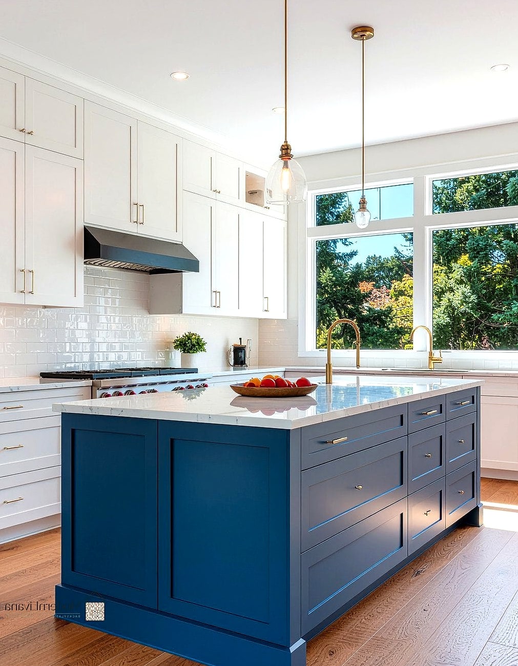 Painted Raised Panel Cabinets in Warm Terracotta