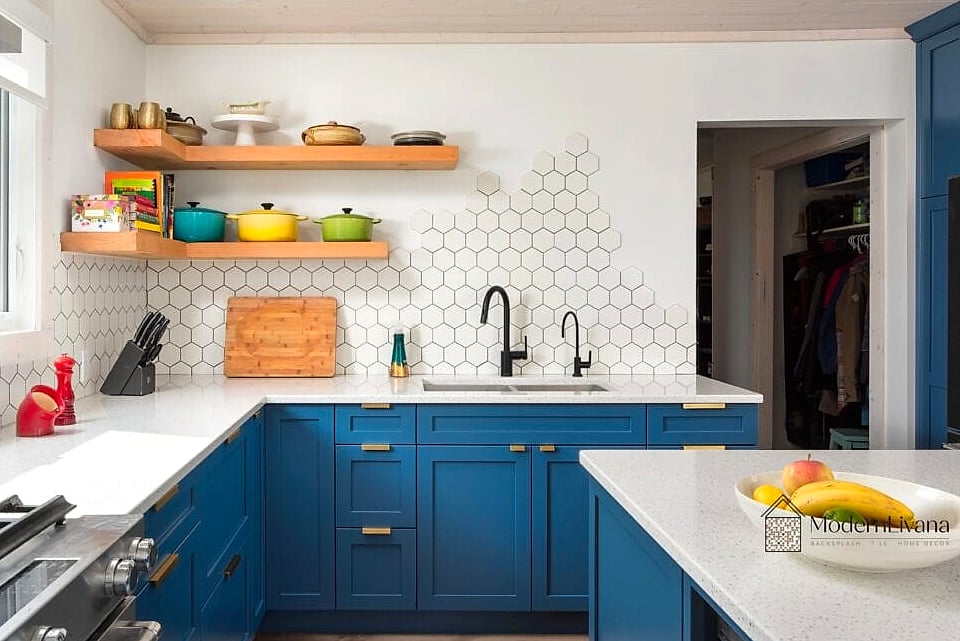 27 Kitchen Floating Shelves Ideas Creative Open Ideas Worth Stealing From Interior Designers 17 Painted Shelves to Match Your Cabinetry