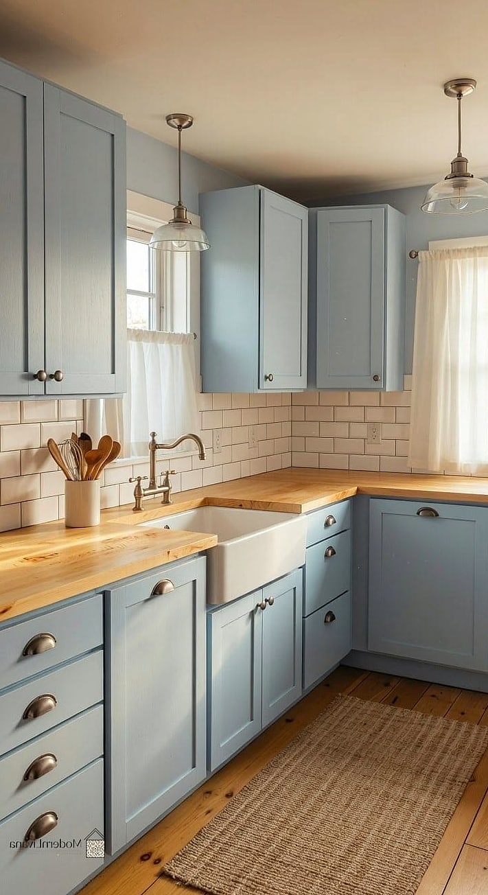 25 Flat Panel Kitchen Ideas That Will Transform Your Space 20 Pale Blue Flat Panel Kitchen