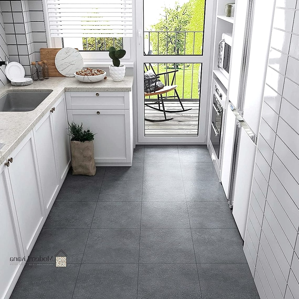 22 Kitchen Floor Tiles Ideas You Haven't Seen Before 20 Peel-and-Stick Tile for Renters