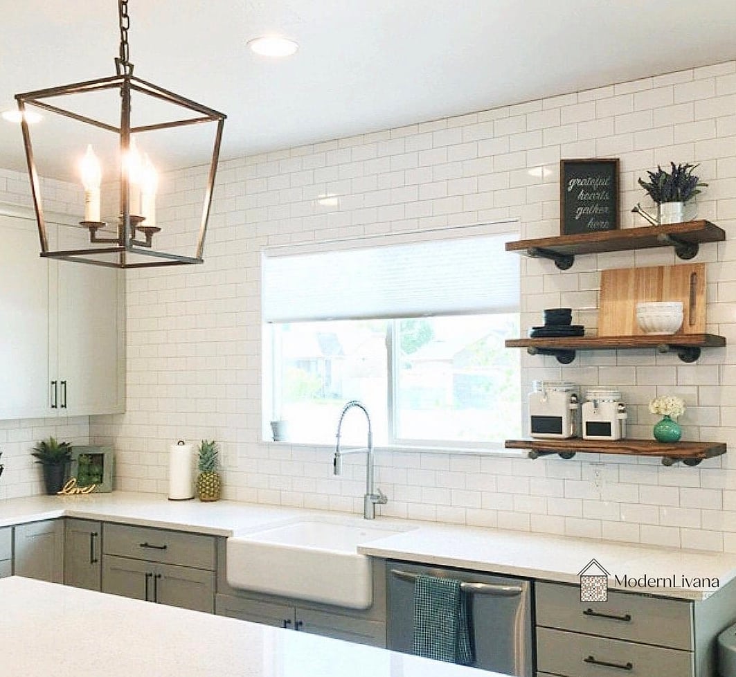 27 Kitchen Floating Shelves Ideas Creative Open Ideas Worth Stealing From Interior Designers 28 Peel-and-Stick Wood Shelves for Renters