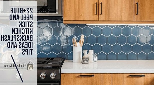 Peel-and-Stick Blue Backsplash Tile