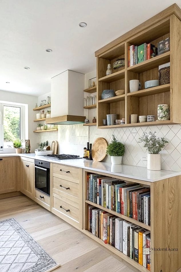 25 Kitchen Peninsula Ideas Stylish Functional Peninsula Ideas Perfect for Any Budget 12 Peninsula with Open Shelving on the End
