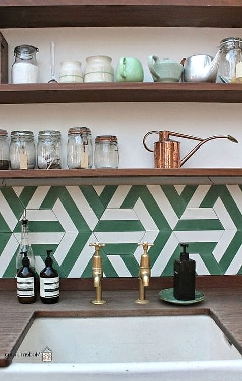 Playful Geometric Cement Tile