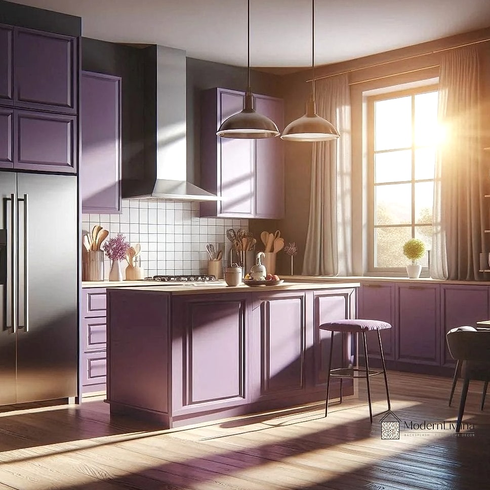 29 Purple Kitchen Ideas That Are Stylish and Practical 4 Plum Kitchen Island as a Statement Piece
