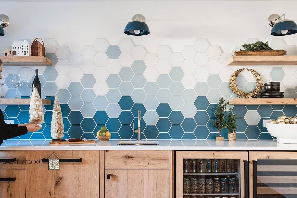 Powder Blue Hexagon Tile