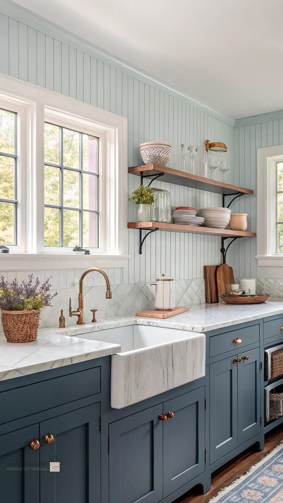 Powder Blue Beadboard-Style Tile