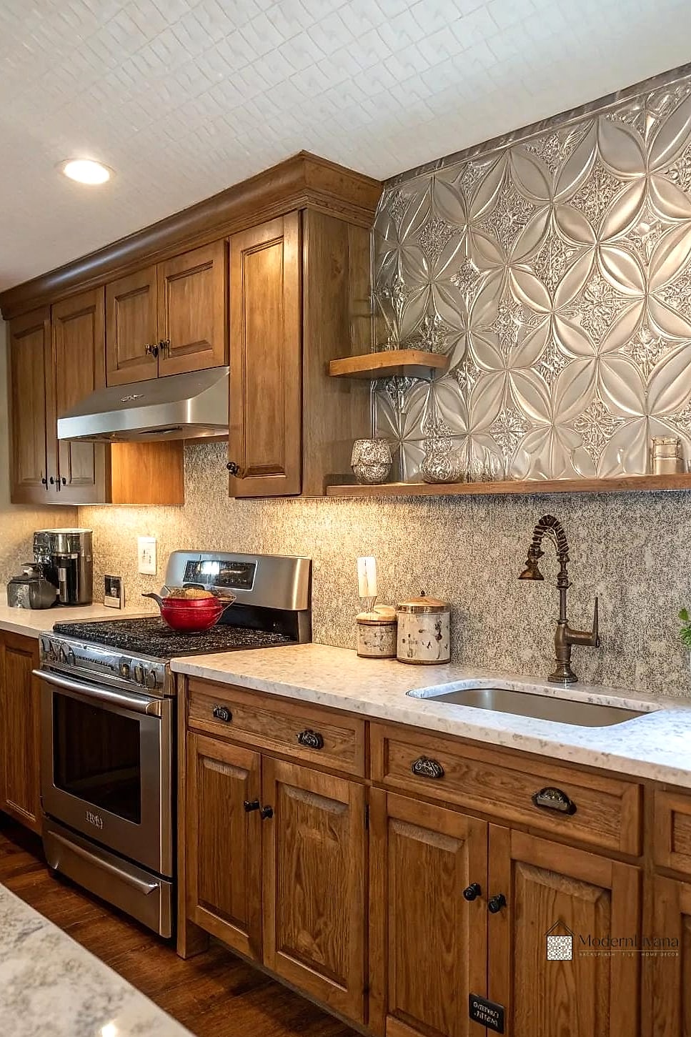 Pressed Tin Backsplash