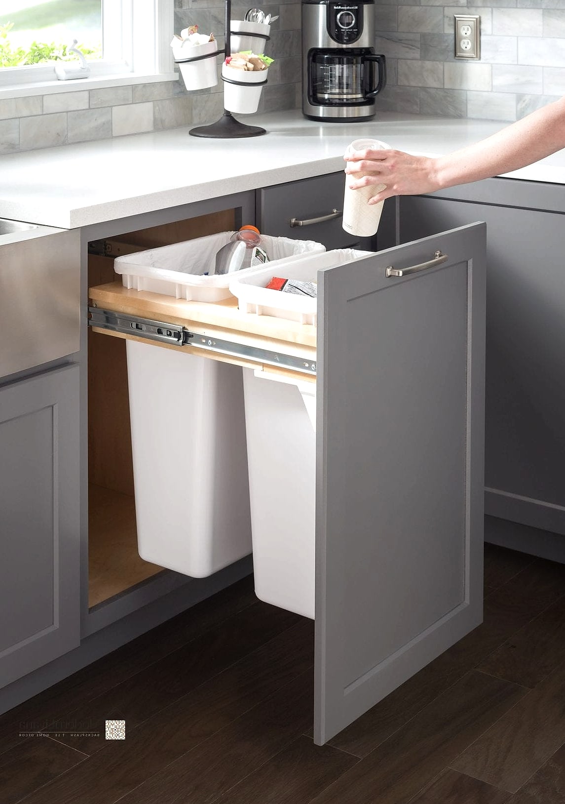 30 Kitchen Cabinet Ideas That Are Absolutely Worth It 25 Pull-Out Trash and Recycling Cabinets