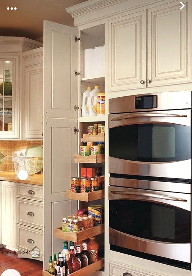 23 Very Small Kitchen Ideas to Show Your Contractor 6 Pull-Out Pantry Cabinet