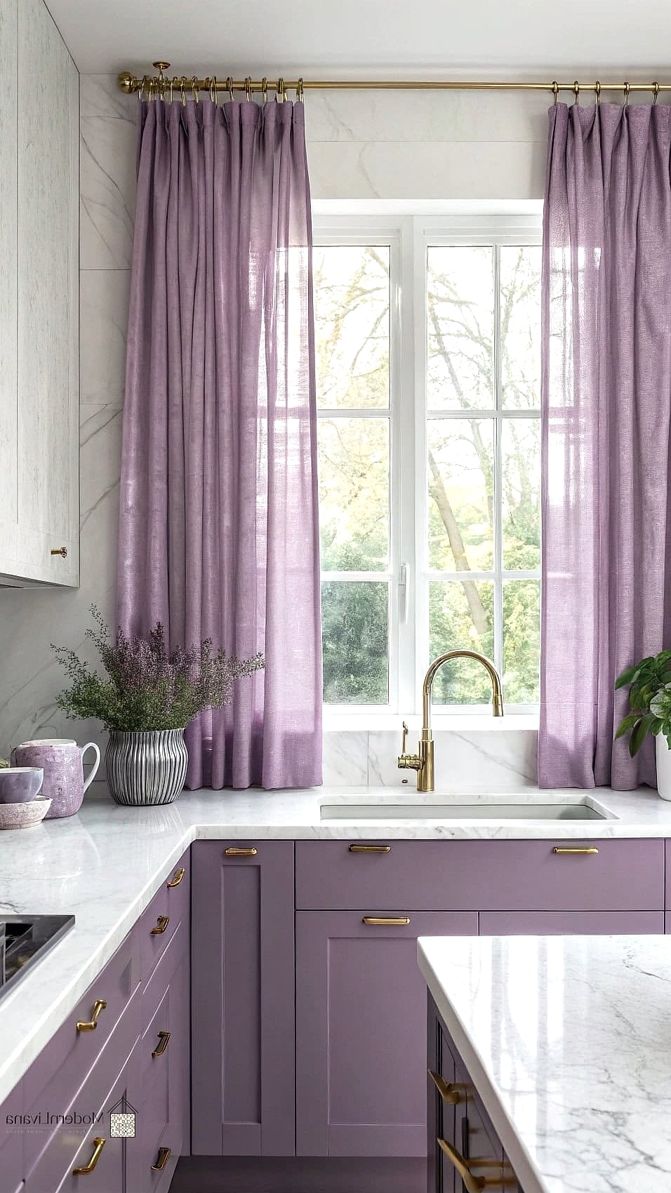 29 Purple Kitchen Ideas That Are Stylish and Practical 29 Purple Kitchen Curtains or Window Treatments