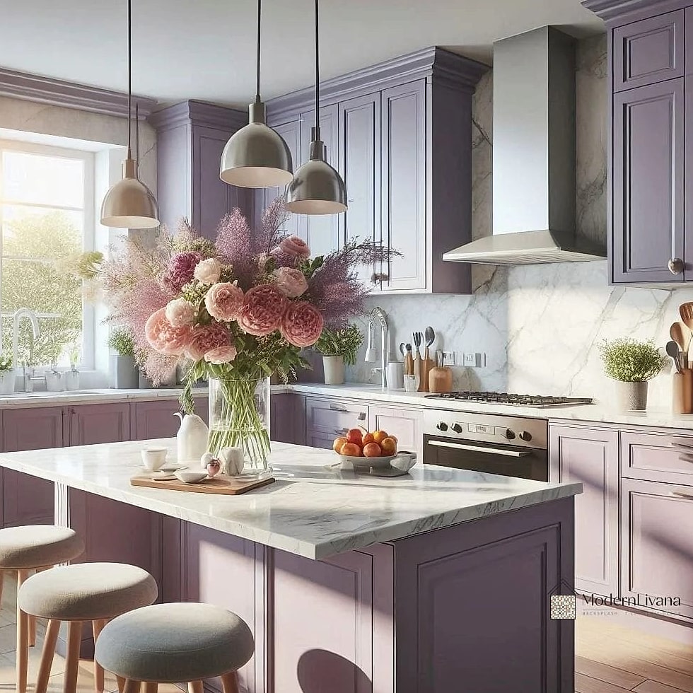 29 Purple Kitchen Ideas That Are Stylish and Practical 9 Purple and Sage Green Color Pairing