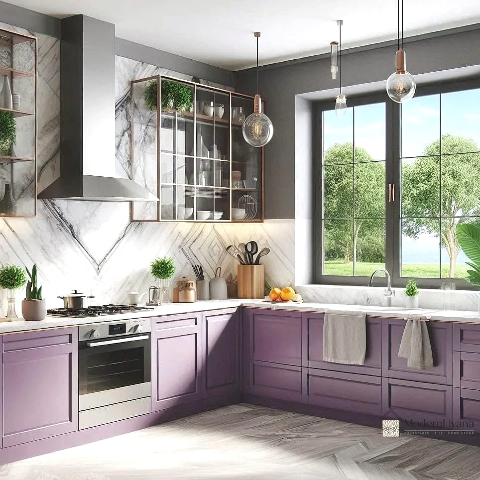 29 Purple Kitchen Ideas That Are Stylish and Practical 21 Purple and Terracotta Combination