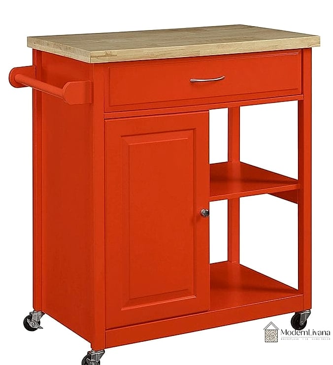 Red Kitchen Cart for Small Kitchens