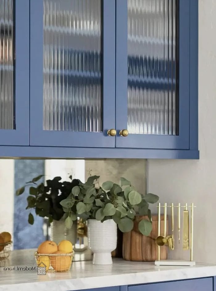 A Reeded Glass Cabinet Front Instead of Solid Wood
