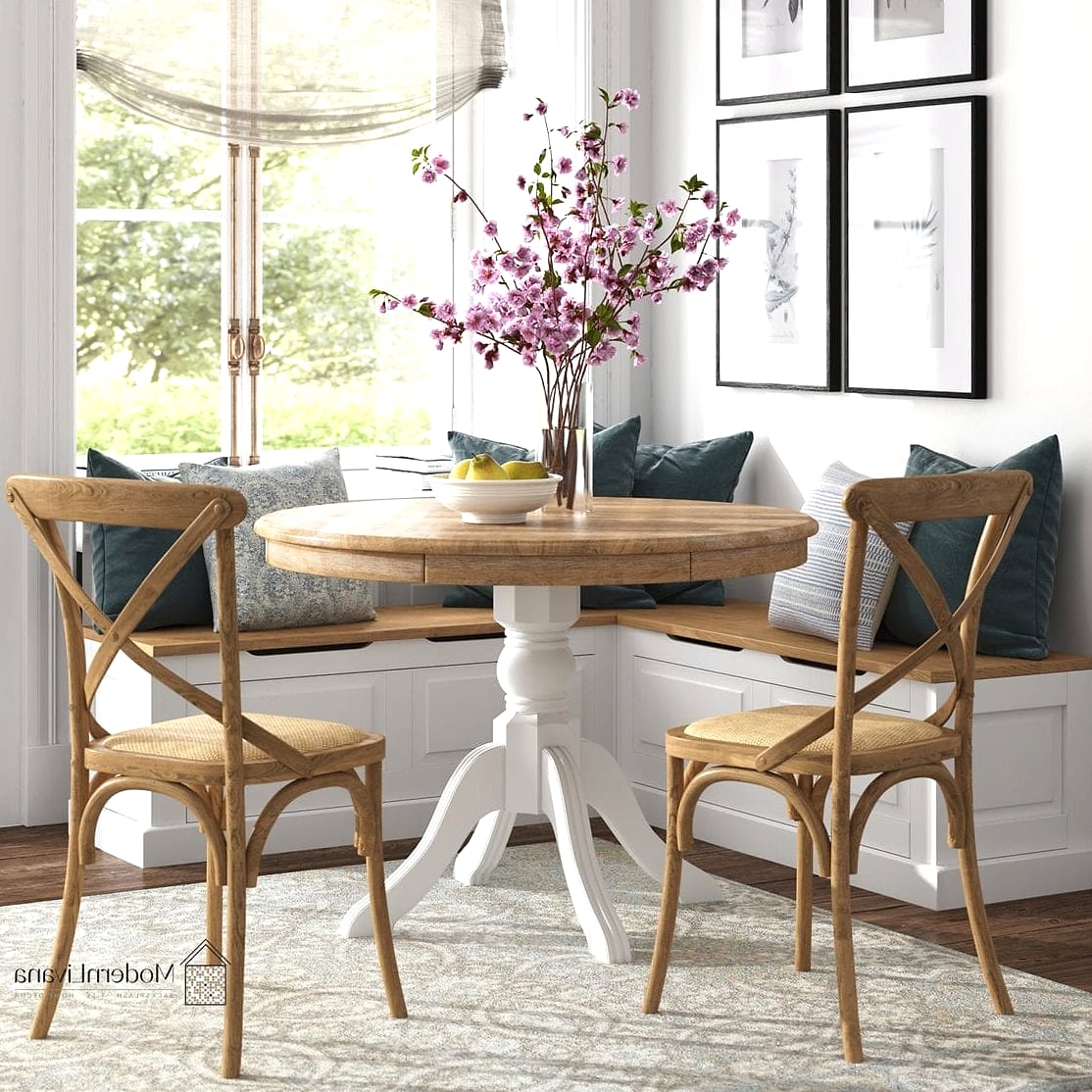 Round Table with Curved Bench