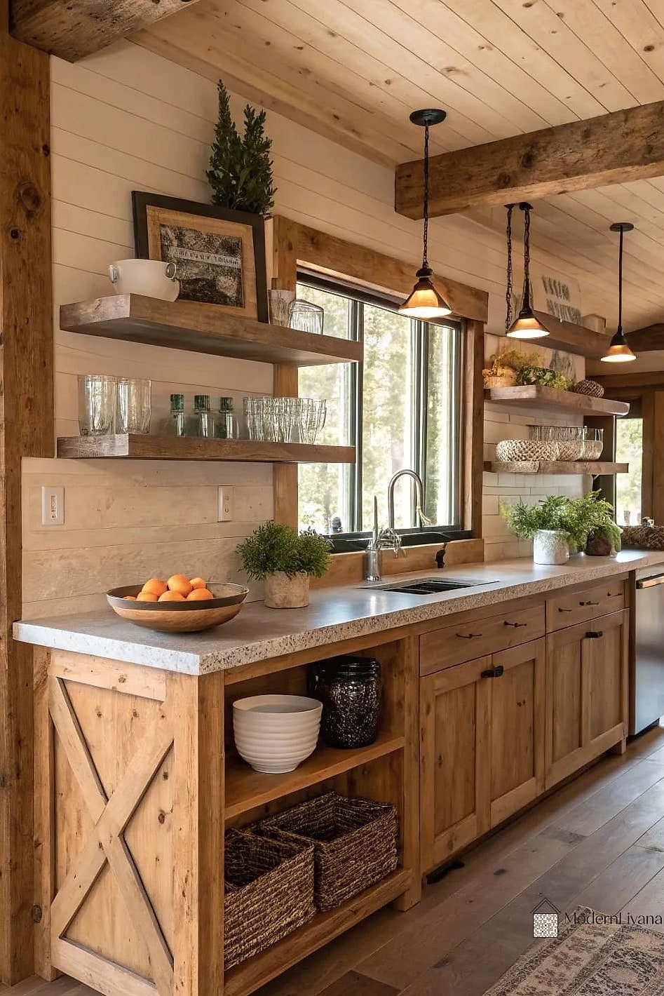 25 Kitchen Peninsula Ideas Stylish Functional Peninsula Ideas Perfect for Any Budget 16 Rustic Wood Peninsula in a Modern Kitchen