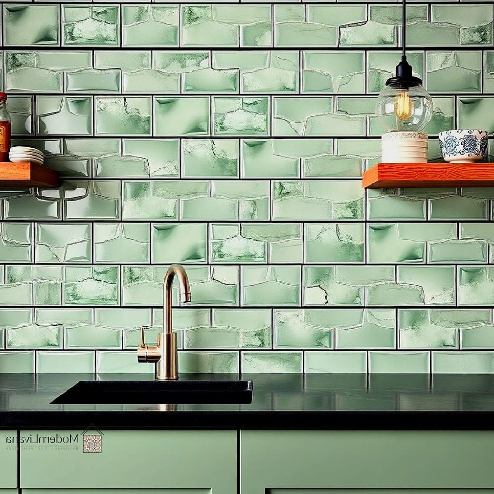 29 Green Tile Ideas That Look Expensive But Aren't 21 Sage Green Subway Tile with Contrasting Dark Grout