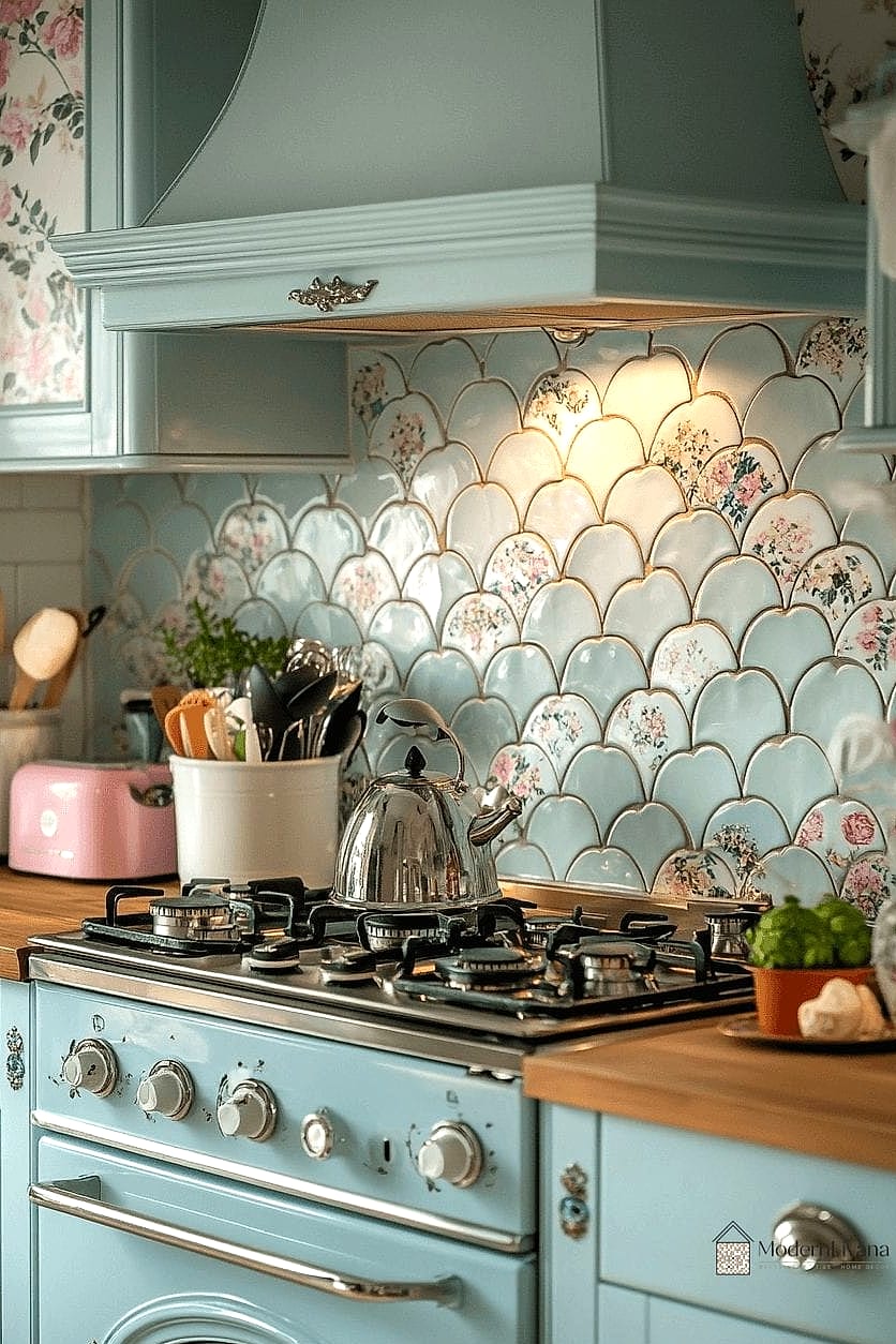 Scalloped Tile in a Muted Blush