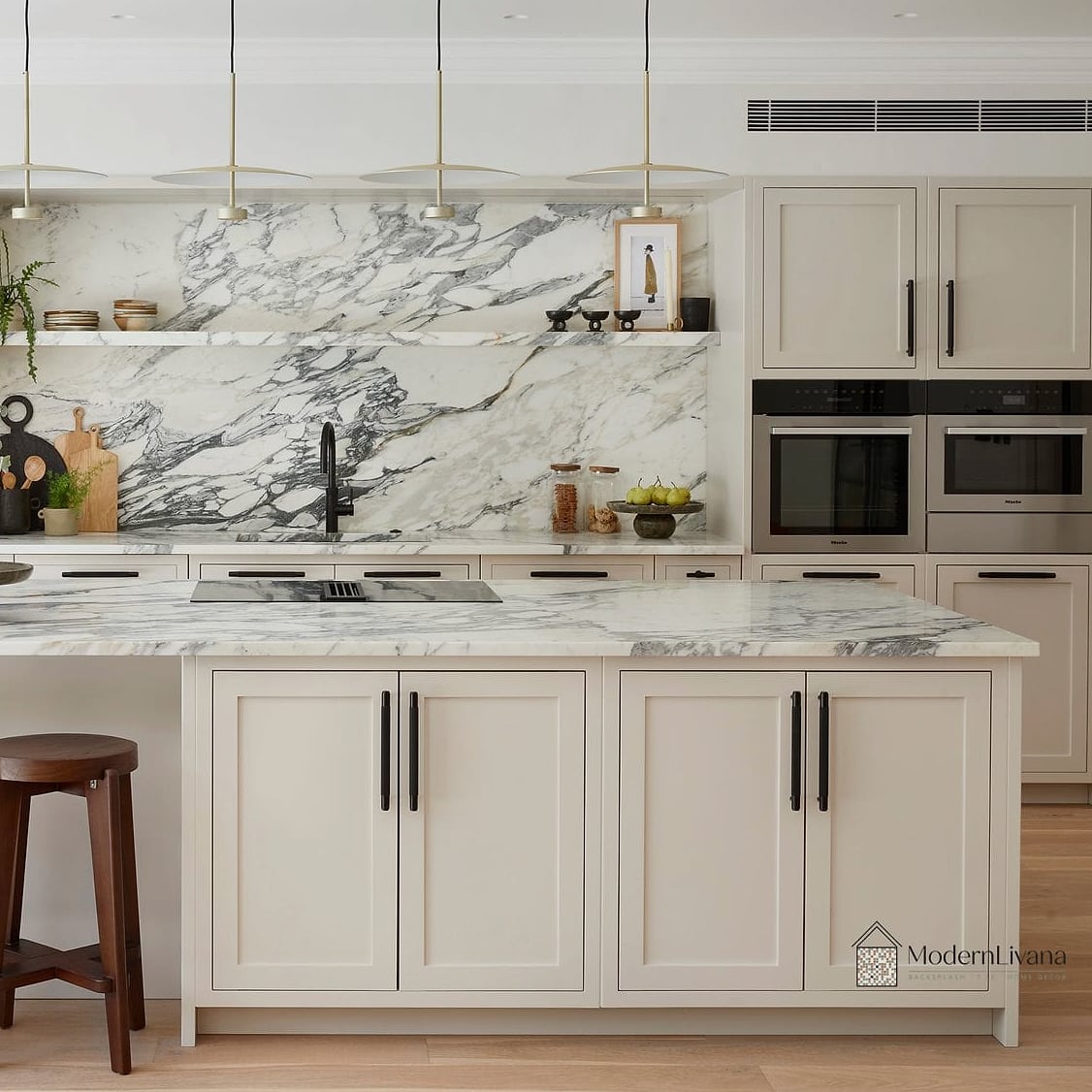 25 Shaker Kitchen Ideas for Every Home Style and Budget 24 Shaker Cabinets with Statement Lighting