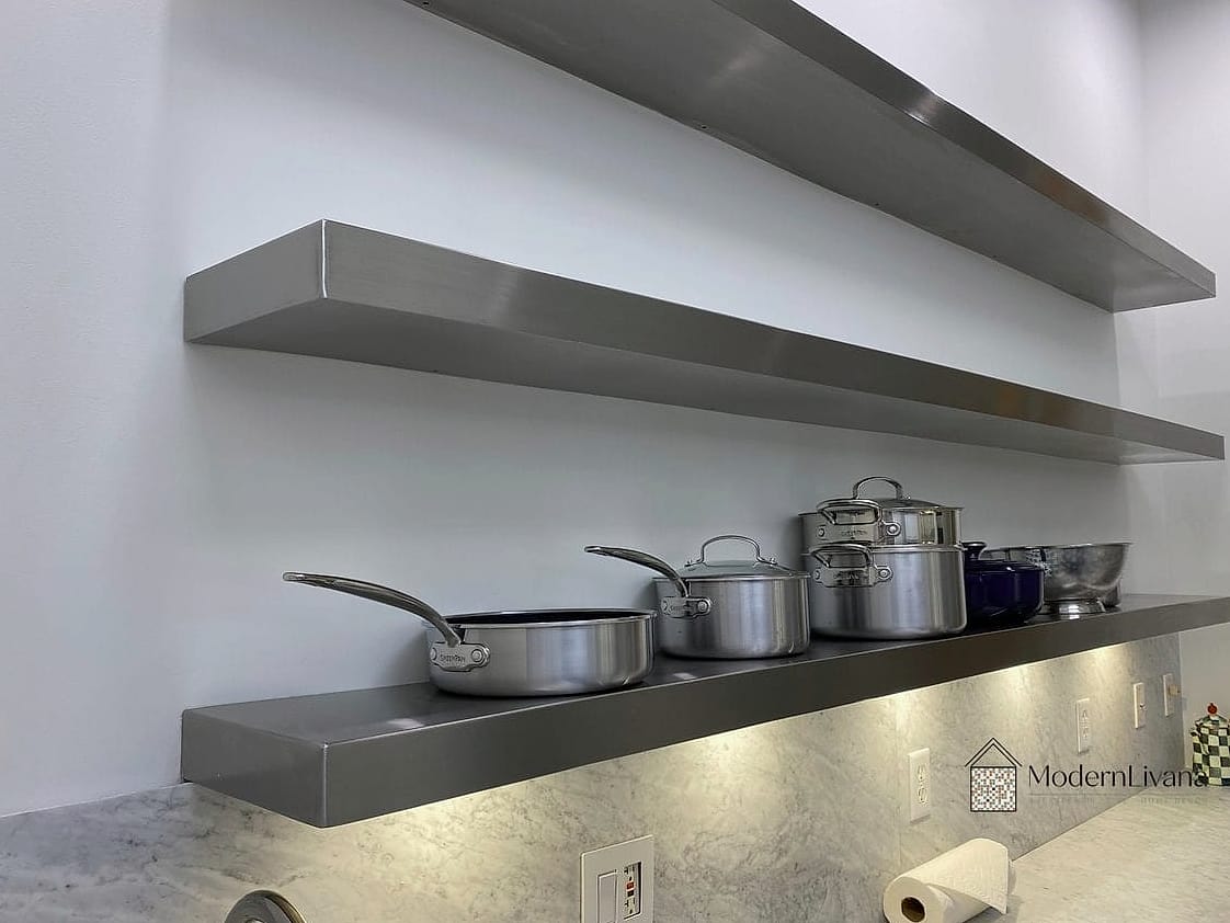 27 Kitchen Floating Shelves Ideas Creative Open Ideas Worth Stealing From Interior Designers 18 Shelves with Exposed Steel Brackets